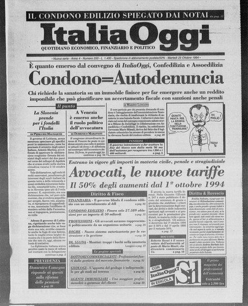 Italia oggi : quotidiano di economia finanza e politica